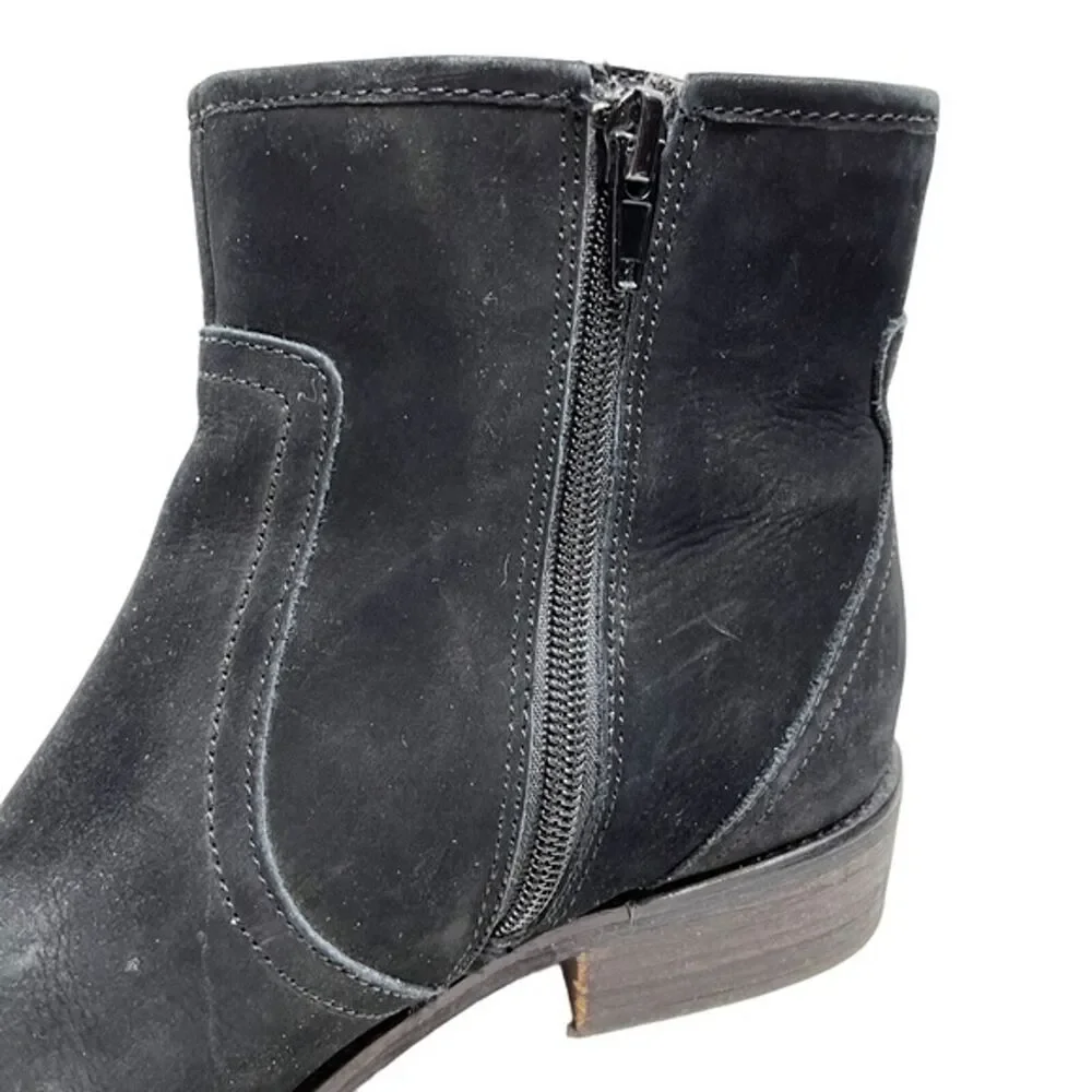 STEVE MADDEN CHANCES Genuine Leather Exposed Zipper Ankle Boots Booties sz 8